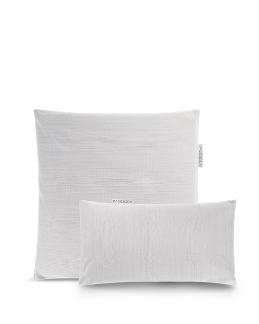 Badesofa Rückenkissen Größe Medium und Fusskissen in Cloud (Hellgrau)